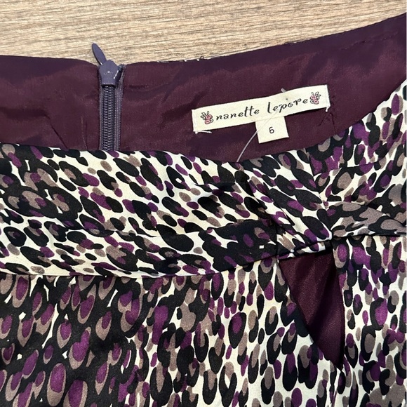 NWT! Nanette Lepore Purple Animal Print Cap Sleeve Silk Sheath Dress - Picture 4 of 11